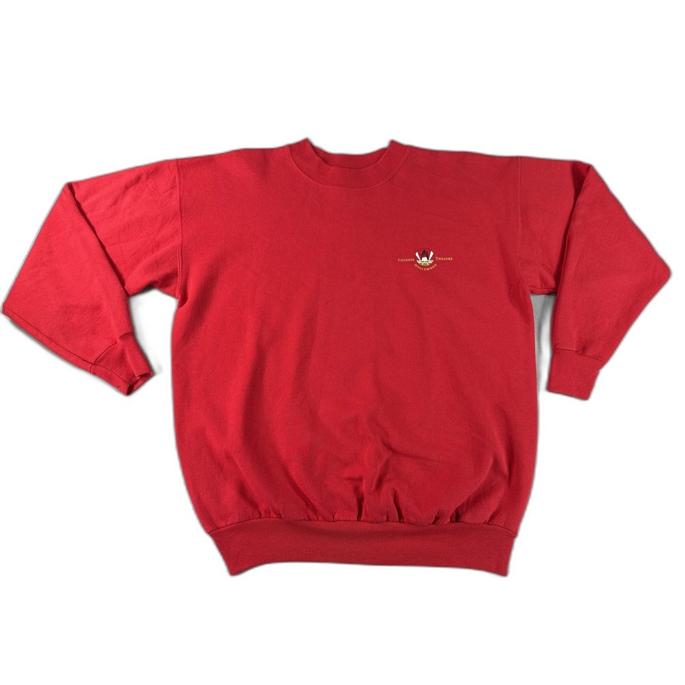 Hanes Chinese Theatre Hollywood Vintage Sweatshirt‎ Adult M Red Crewneck Long